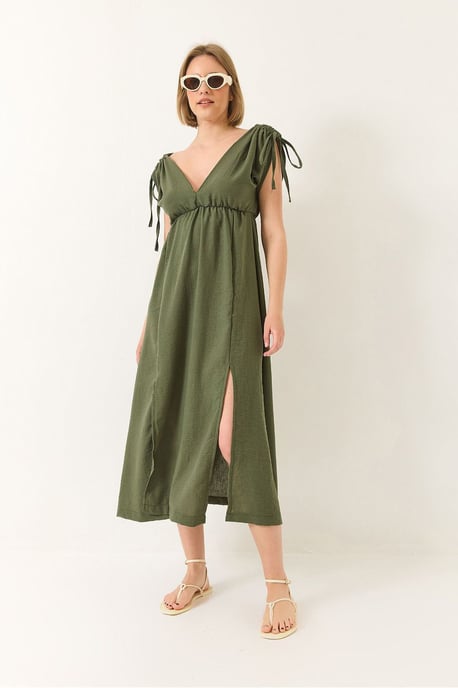 V-hals Maxi jurk met Split - Image 3