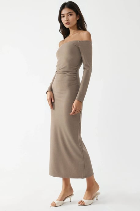 Off-Shoulder Bodycon Maxi Dress - Image 2