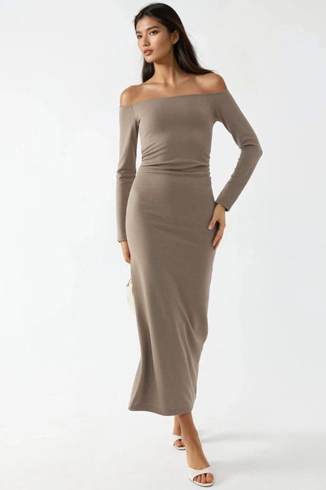Off-Shoulder Bodycon Maxi Dress - Image 4