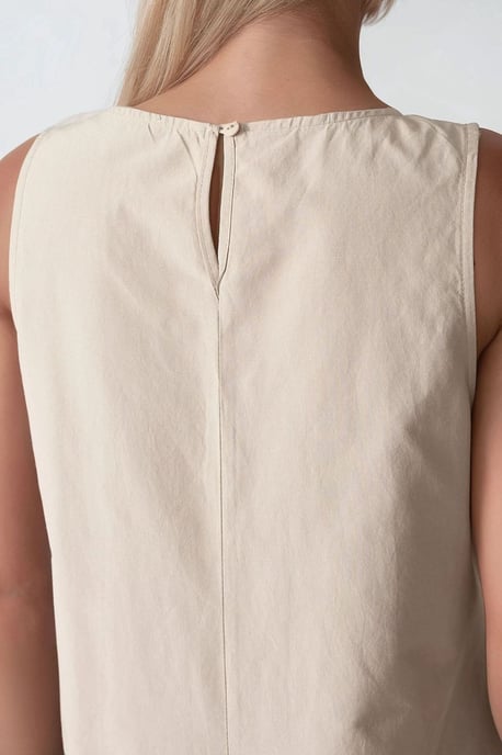 Mixray Collectie Crew Neck Mouwloos A-Lijn Maxi Jurk - Image 5