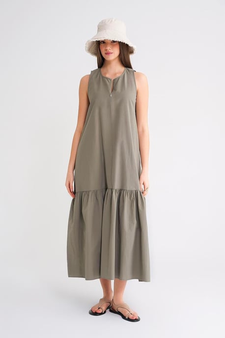 Maxi-jurk met Kraag en Rimpeldetails - Image 2