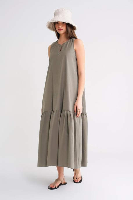 Maxi-jurk met Kraag en Rimpeldetails - Image 3