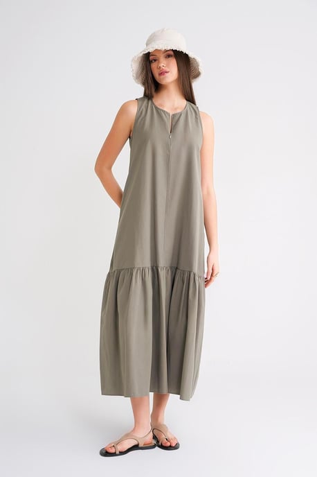 Maxi-jurk met Kraag en Rimpeldetails - Image 4