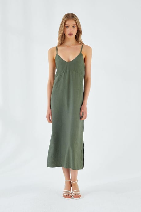 V-hals Split Midi Jurk - Image 1