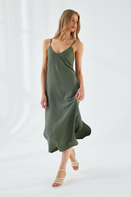 V-hals Split Midi Jurk - Image 2