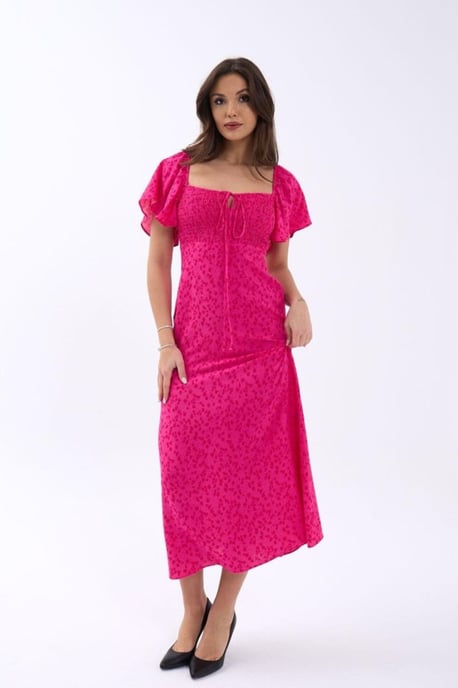 Geprinte Midi-jurk met Strikdetail - Image 2