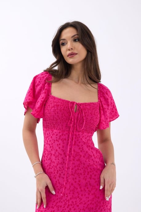Geprinte Midi-jurk met Strikdetail - Image 4