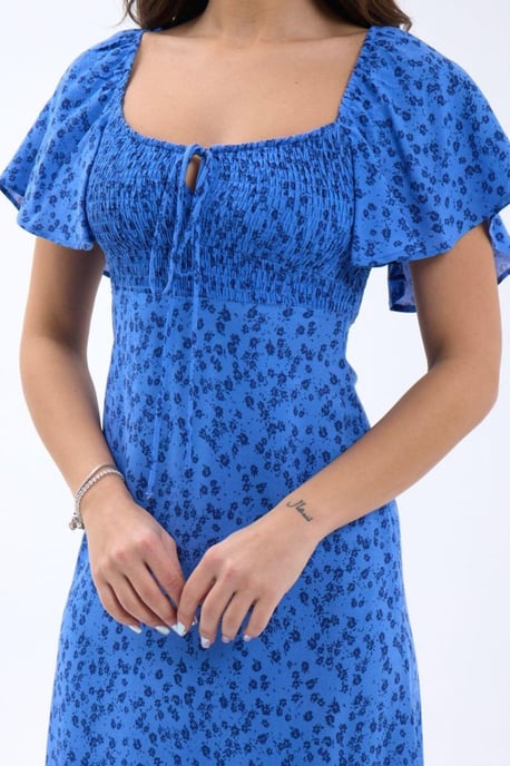 Geprinte Midi-jurk met Strikdetail - Image 4