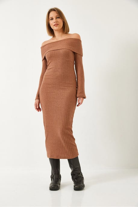 Bandeau Geribbelde Midi-jurk - Image 2