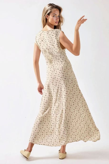 Floral V-hals Midi Jurk - Image 6