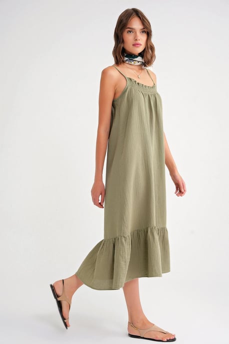 Midi Musselinen Jurk met Ruffle Detail - Image 3