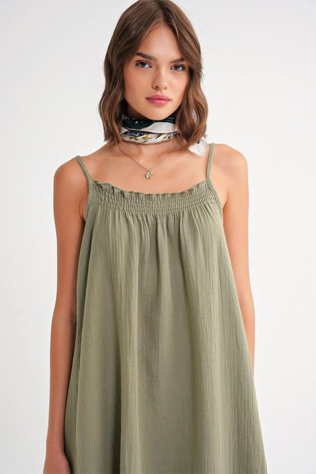 Midi Musselinen Jurk met Ruffle Detail - Image 4