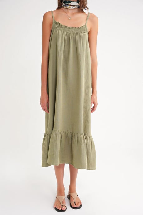 Midi Musselinen Jurk met Ruffle Detail - Image 6