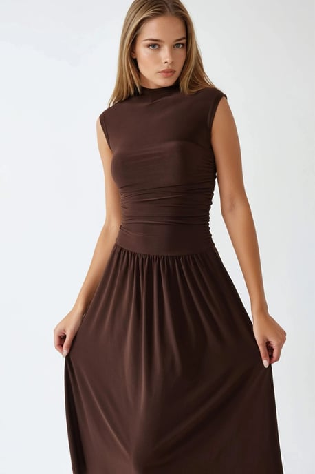 Comfort Fit Midi-jurk met ronde hals - Image 4