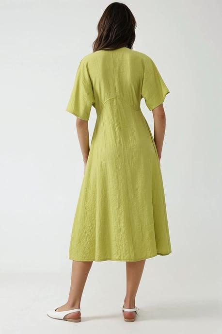Midi A-linjeklänning med rundad hals - Image 5