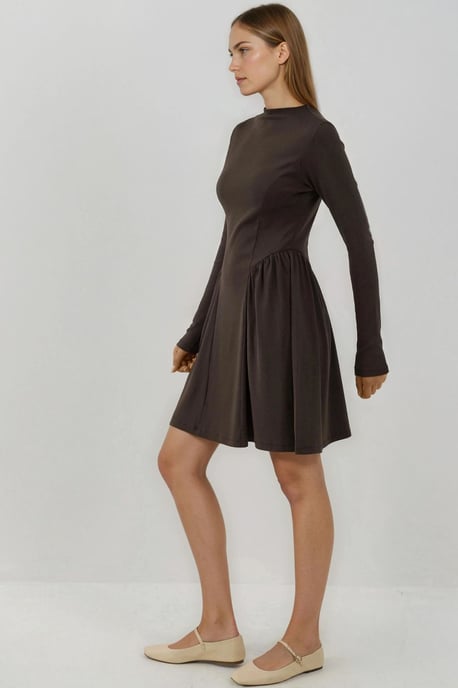 Zachte Textuur Bootnek Mini Jurk - Image 3