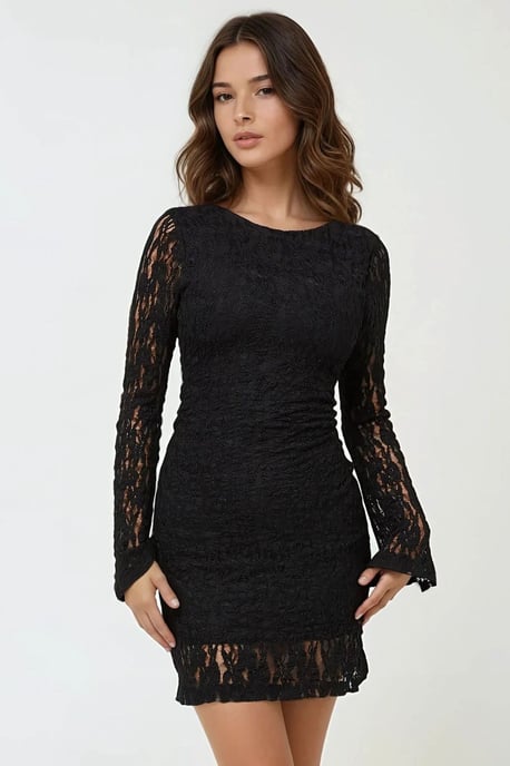 Kant Bodycon Mini Jurk met Voering - Image 1