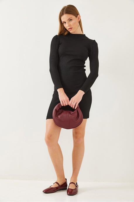 Geribbelde Jersey Mini-jurk met Ronde Hals - Image 3