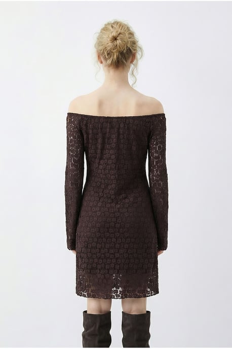 Kant Off Shoulder Mini Jurk - Image 4