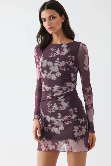 Bloemen Mini Jurk met Lange Mouwen - Image 5