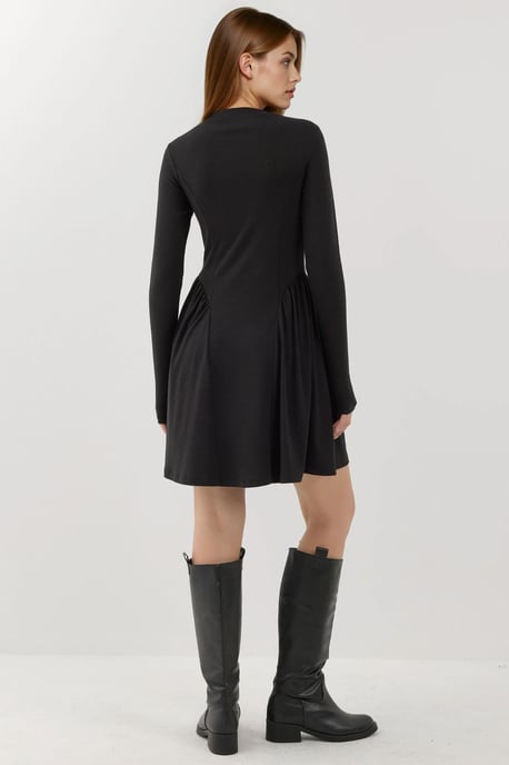 Zachte Geweven Bootnek Mini-jurk - Image 3