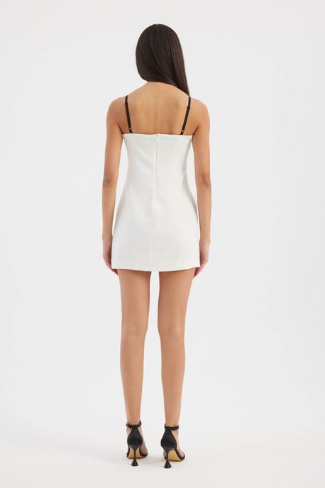 Lace Detail Mini Bodycon Jurk met Spaghetti Bands en Hartvormige Halslijn - Image 4