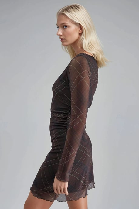 Geruite Tulle Mini-jurk - Image 5