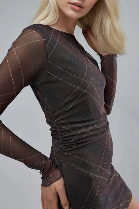Geruite Tulle Mini-jurk - Image 6