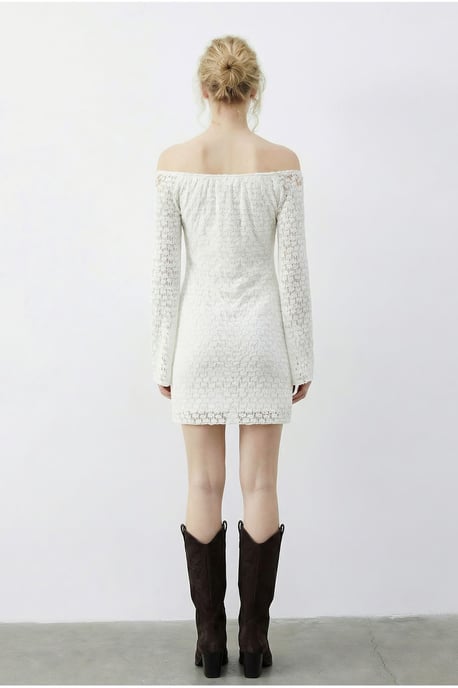 Spets Off Shoulder Mini Klänning - Image 5