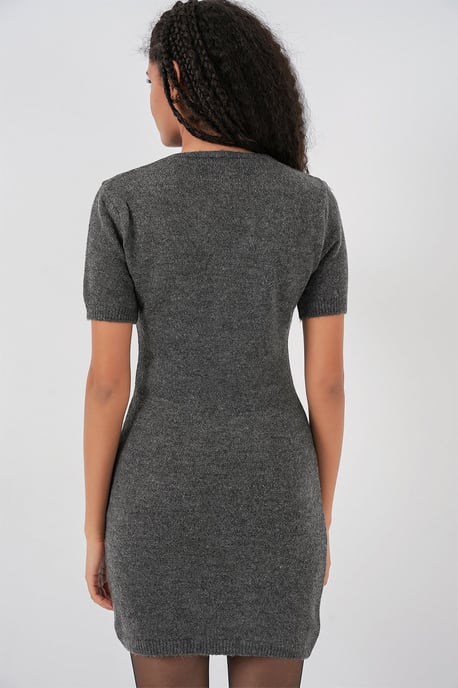 Accessoar Detalj Bodycon Mini Stickad Klänning - Image 6