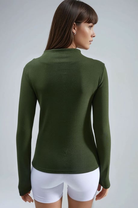 Slim Fit Half Turtleneck Blouse - Image 3