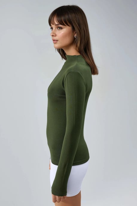 Slim Fit Half Turtleneck Blouse - Image 4
