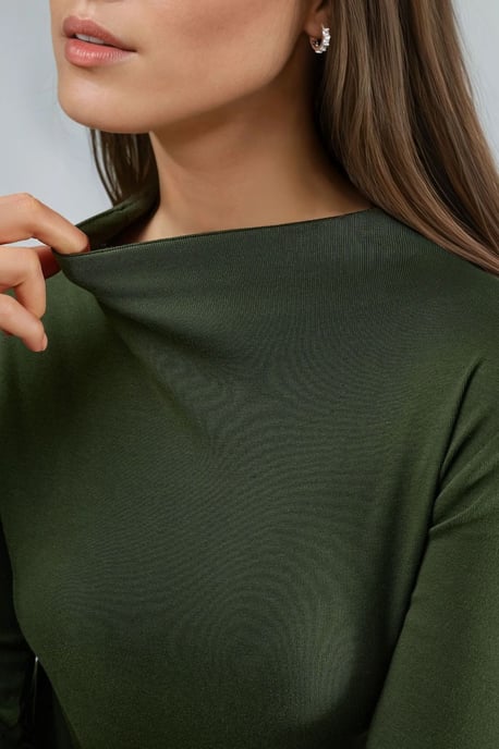 Slim Fit Half Turtleneck Blouse - Image 6