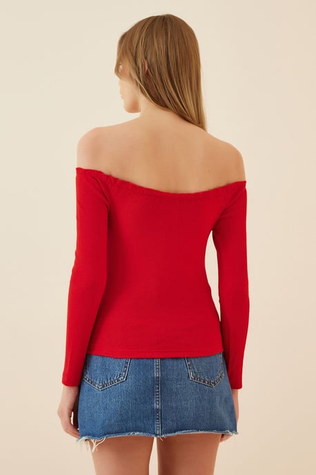 Fitted Blouse met Lange Mouwen en Hartkraag - Image 4