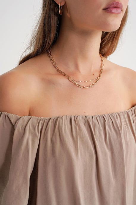 Modal Gemengde Blouse met Madonna Kraag en Rimpeldetails - Image 6