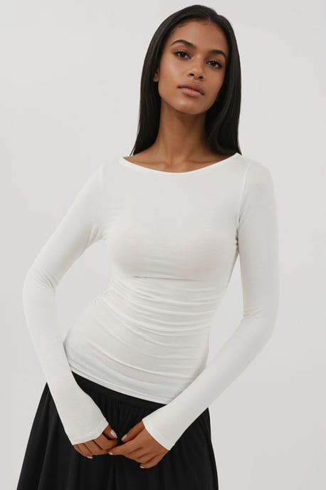 Soft Long Sleeve Fitted Top - Image 1