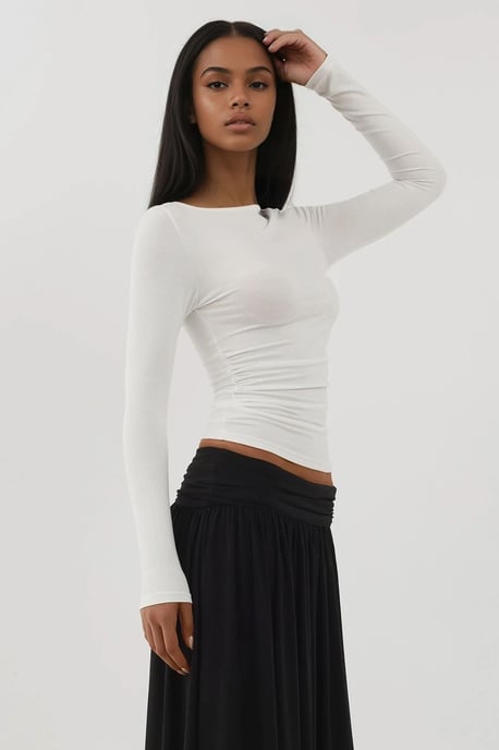 Soft Long Sleeve Fitted Top - Image 3