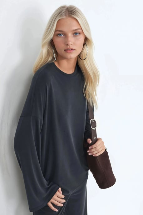 Ontspannen Pasvorm Crew Neck Lange Mouw Blouse - Image 4
