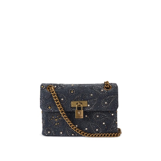 Kurt Geiger London Denim Fabric Mini Brixton Bag - Image 1