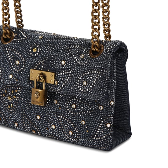 Kurt Geiger London Denim Fabric Mini Brixton Bag - Image 4