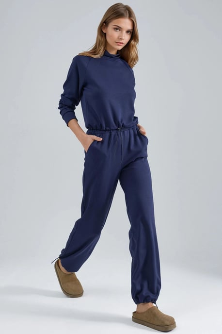 Modal Touch Half Turtleneck Blouse & Elastische Taille Broek - Image 2