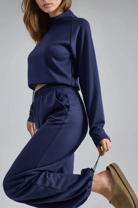 Modal Touch Half Turtleneck Blouse & Elastische Taille Broek - Image 6