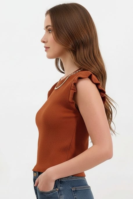 Geborduurde Textuur Crew Neck Blouse - Image 2