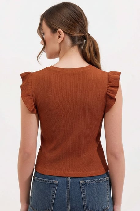 Geborduurde Textuur Crew Neck Blouse - Image 3