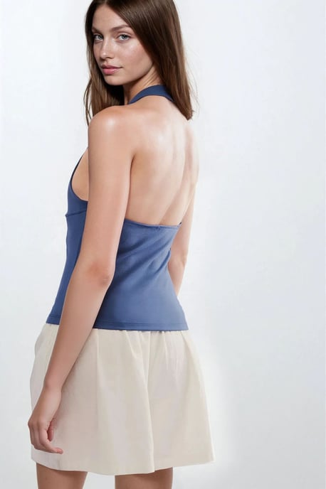 Tight V-ringad Stickad Topp - Image 4