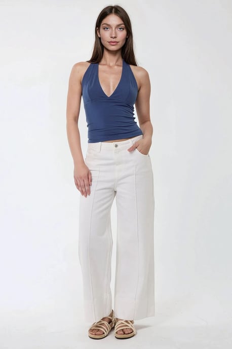 Tight V-ringad Stickad Topp - Image 6