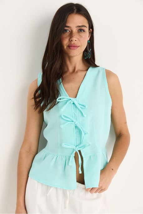 V-hals Crepe Blouse met Strik - Image 3