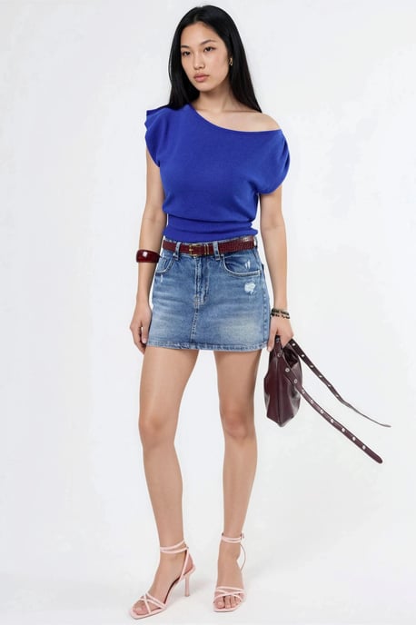 Boat Neck Ribbed Blouse - Image 4