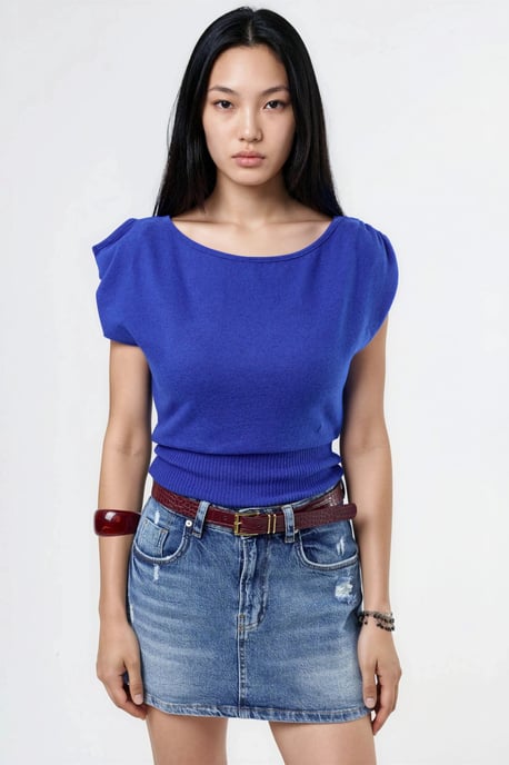 Boat Neck Ribbed Blouse - Image 6
