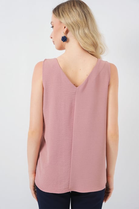 Textuur V-hals Mouwloze Blouse - Image 6